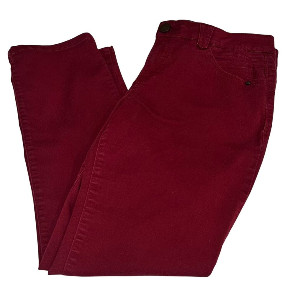Democracy Ab Solution Technology Burgundy Jeans Size 14 Plus Womens